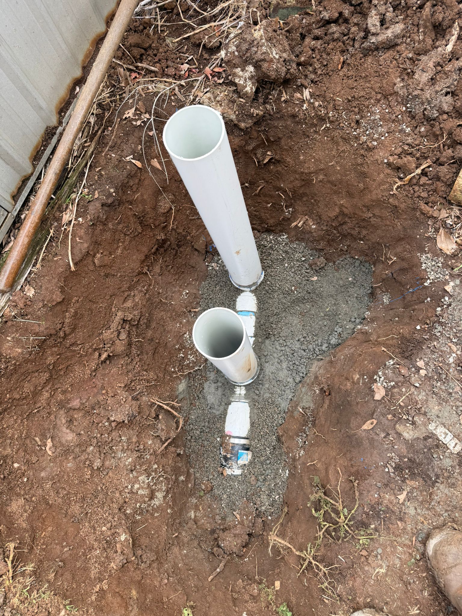 New PVC drain inspection pits set in concrete Coburg North Melbourne